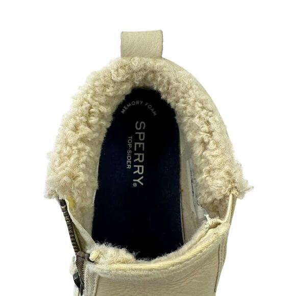 Sperry Women's Crest Side Zip Cozy Sneaker Boot Size 6.5 Ivory Suede STS87905 - Picture 8 of 12